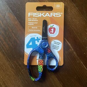 Fiskars 5 Inch Kids Scissors Rainbow Ages 4+ Pointed Tip Safety Edge